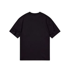 Maglietta da uomo nera oversize 100% cotone 190 GSM stile stile t-Shirt stampata con Logo posteriore a tracolla rilassata