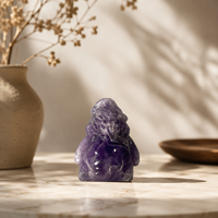 Figurine en pierre précieuse naturelle sculptée Wuchi Buki, polie à la main, pour la décoration d'Halloween et comme cadeau de collection