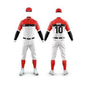 Uniforme d'équipe de baseball personnalisé Tissu respirant de haute qualité Ajustement confortable avec maillot et pantalon pour le sport à prix réduit - Product Image 3