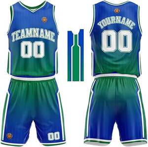 Completo da Basket Personalizzabile Reversibile con Maglia e Pantaloncini, Divisa di Squadra in Nero, <span class=keywords><strong>Blu</strong></span>, Verde, <span class=keywords><strong>Giallo</strong></span>, Rosso - Product Image 1