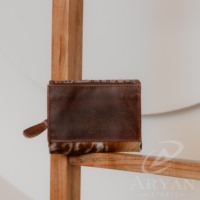 Nouveau véritable cheveux usinés à la main sur portefeuille à trois volets en cuir véritable femmes occidentales peau de vache carte de crédit portefeuille en gros portefeuille de luxe