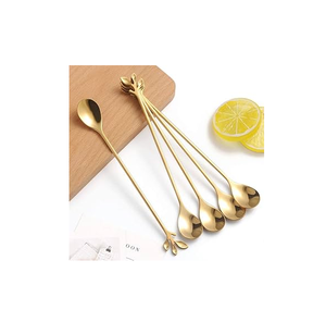 Cuchara Mezcladora de Cócteles de Latón de Alta Calidad, Diseño de Flor, Mango Largo, Diseño de Flor, Fabricada en India - Product Image 5