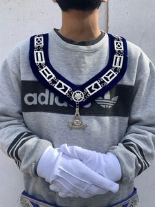 Instruments maçonniques : Tablier bleu de la Loge, Chaîne Callor, Bijou, Gants - Product Image 5