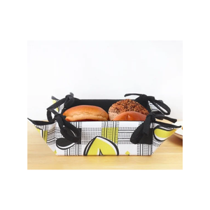 Organisateur brodé 100% coton à carreaux beige Eco Luxe avec tissage de qualité supérieure, parfait pour le déjeuner en famille et le panier à manger décoratif - Product Image 2