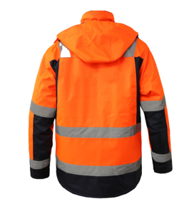 Veste de sécurité en polyester respirante, imperméable et à haute visibilité fluorescente, OEM, réfléchissante, confortable, facilement lavable, vêtements de travail - Product Image 5