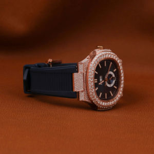 Antique <b>Mens</b> Sport <b>Wrist</b> <b>Watch</b> Handmade Brilliant Cut Leb Grown Diamond Iced Hip Hop Style Round Analog Limited Edition - Product Image 4