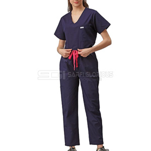 Tenues médicales d'été confortables pour femmes, couleur unie personnalisée, ensembles d'uniformes d'infirmière, tissu tricoté, vêtements de médecin - Product Image 3