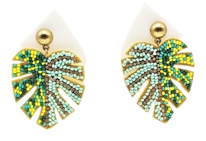 Pendientes de moda con cuentas de semillas para mujer y niña, aretes colgantes hechos a mano con flecos, nuevos diseños - Product Image 2