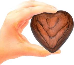 Wood Grains Mini Heart Cremation Urn with Premium Box & Stand | Honor <b>Your</b> <b>Loved</b> One with Wood Grain Finish Urn for Baby Girl - Product Image 5