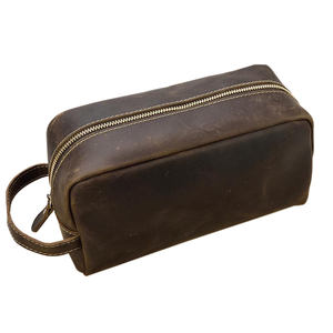 กระเป๋าเครื่องสำอางและเคสใส่อุปกรณ์อาบน้ำสำหรับเดินทางใช้ได้ทั้งชายและหญิงหนังแท้พรีเมี่ยมติดโลโก้ออกแบบได้ตามต้องการ - Product Image 6