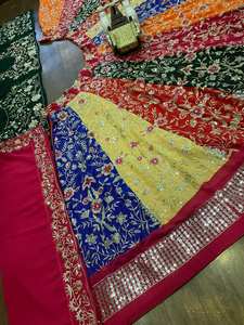 Lehenga Designer Party Wear avec couches de canette et toile en fausse georgette évasée de 5 mètres - Product Image 2