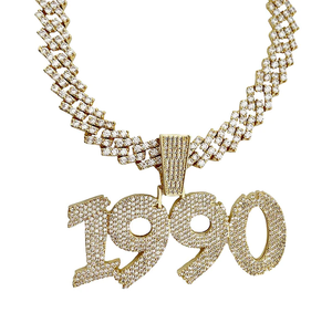 Número personalizado redondo VVS diamante Hip Hop colgante, plata esterlina Iced Out colgante, encanto número diamante Hip Hop colgante - Product Image 5