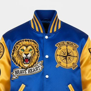 Chaqueta Universitaria Varsity con Mangas de Chenilla Bordada y Letras en PU para Hombre, el Mejor Fabricante y Proveedor de Chaquetas de Béisbol para Hombre - Product Image 4