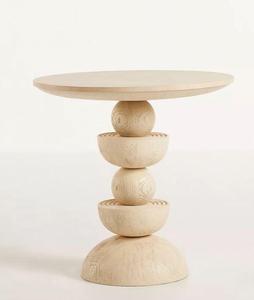 Table d'appoint en bois de manguier blanc design - Product Image 3