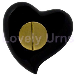 Black Elegance Heart Recuerdo Urnas para cenizas Caja de terciopelo gratis - Product Image 3