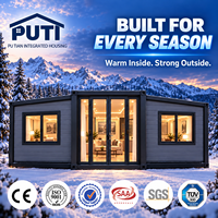 Prix Usine Élégante Maison Conteneur Extensible à Double Aile de 20 et 30 pieds, Étanche et Isolée, Maison Modulaire Préfabriquée Moderne