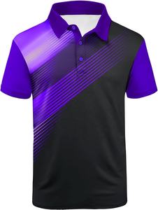 Polo de golf décontracté à manches courtes et col foncé pour homme sublimé sport évacuation de l'humidité impression de performance pour homme - Product Image 4