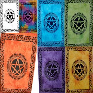 โปสเตอร์ผ้าฝ้ายพรมแขวนผนังโยนรูปดาวห้าแฉก pantacle ผ้าฝ้ายขนาดเล็กผ้าปูโต๊ะที่ยอดเยี่ยมโดยผู้ลงนามในอินเดีย - Product Image 1