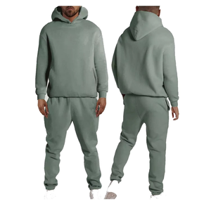 Vêtements de sport d'hiver 100% coton pour hommes, survêtement de jogging respirant sur mesure, logo solide et propre, ensembles sur mesure OEM - Product Image 2