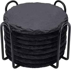 Posavasos decorativo para cocina, juego de posavasos de mármol con forma redonda, para té, café, taza, mesa, 4 unidades - Product Image 4