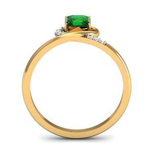 Minimalist Green Glass Zircon Boho Brass <b>Ring</b> 18k Gold Plated <b>Dainty</b> Interlocking Wholesale <b>Ring</b> For Women - Product Image 5