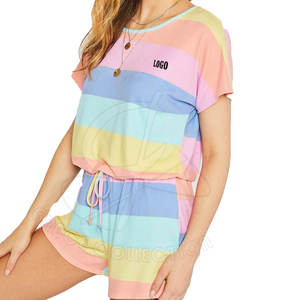 100% Cotton Short Sleeve T-Shirt Shorts Women's Sets Multi-Color Customizable Your Own Brand Logo for <b>Summer</b> Hole <b>Decoration</b> - Product Image 4