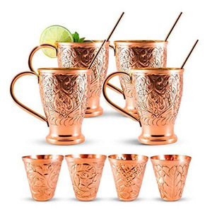 Wholesale Factory Mule <b>Large</b> <b>Mugs</b> Metal Copper Hammered Solid Copper Beer Cocktail Wine Drinkware <b>Mugs</b> - Product Image 2