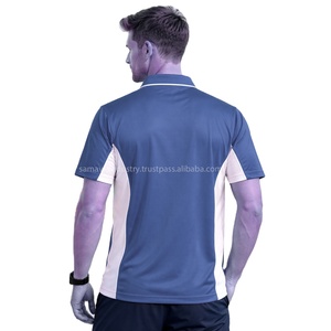Custom Cut <b>Sew</b> Panel Style Solid Quick Dry Polo Shirt for Men Performance Contrast Breathable Cotton Jersey Fabric OEM Bulk - Product Image 6