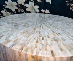Mesa de centro con incrustaciones de hueso y nácar de lujo indio, diseño personalizable, alfombrillas y almohadillas Premium - Product Image 5
