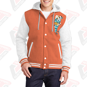Veste universitaire élégante et chaude pour hommes avec capuche 100% coton polaire brodé Technics imprimé numérique teint uni pour l'hiver - Product Image 1
