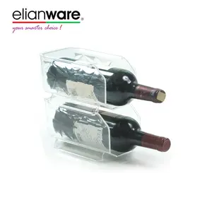 Elianware高品质优质透明无双酚a塑料 (PS) 高档塑料瓶架酒架