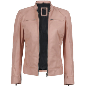 Customized Printing Regular Size Front Zipper Stand Collar <b>Long</b> Sleeve Breathable Casual Look Best <b>Leather</b> <b>jacket</b> For Women's - Product Image 3