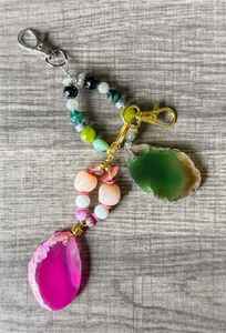 Breloque de sac en verre avec pierre précieuse de guérison, porte-clés, cadeau spirituel pour elle, léger, tendance mode - Product Image 4