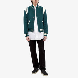 รับทำโลโก้ตามสั่ง แจ็คเก็ตวาร์ซิตี้ชายคุณภาพสูง แขนหนังผสมขนสัตว์ แจ็คเก็ตเบสบอลแบบสั่งทำ - Product Image 6