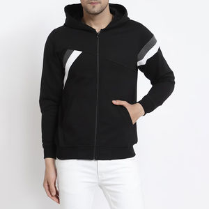 Sudadera con capucha y cremallera de gran tamaño para hombre, nueva moda, Top informal con algodón 100% transpirable y térmico de Color sólido para invierno - Product Image 5