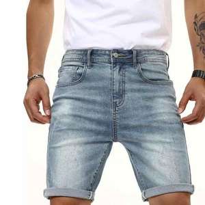 Novedad de verano, pantalones vaqueros cortos rasgados para hombre, pantalones cortos de algodón con parche de agujero de calle alta a la moda, pantalones cortos de mezclilla informales de talla grande, ropa para hombre - Product Image 1