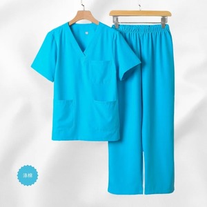 Bata de laboratorio sedosa para hospital de verano, bata de farmacia, abrigo de consulta antiestático, cintura con lengüeta, doble función para hombres y mujeres - Product Image 2