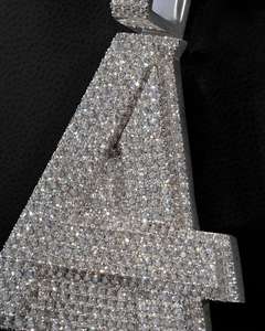 Lujo Unisex Hip Hop colgante totalmente helado Moissanite diamante personalizable joyería encanto 925 plata esterlina - Product Image 5