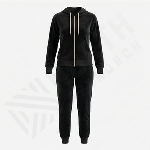 Ensemble décontracté 2 pièces pour femme 2025 – Sweat à capuche à manches longues et pantalon de survêtement taille haute – Tenue de sport d'hiver respirante 100 % coton - Product Image 1