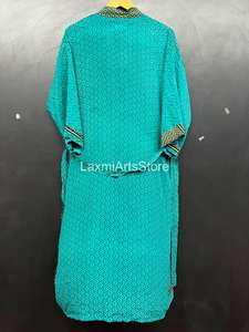 Kimono de Seda Crepé Hecho a Mano en India, con Cintura Elástica, para Playa o Descanso, Estilo Boho, para Mujer, Primavera, Verano, Otoño - Product Image 6