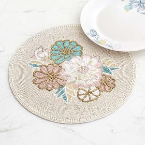 Handmade Vintage Beaded <b>Placemat</b> for Wedding Party Home Use Eco-Friendly Durable <b>Round</b> Shape Customizable Colors - Product Image 6