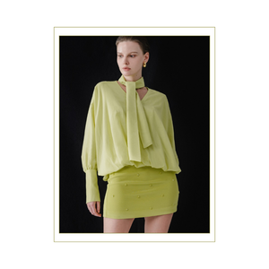 Conjunto de falda de diseño de lujo para mujer, minifalda Anthera con logotipo personalizado de cintura baja, tela tejida de Spandex de rayón, fabricante de Vietnam - Product Image 1