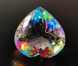 Topaze mystique en forme de coeur empilant des pierres précieuses belle fabrication de topaze pierre précieuse de guérison pour la fabrication de bijoux prix de gros pierre - Product Image 3