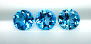 พลอยบุษราคัมสีฟ้าสวิสที่งดงาม6มม. ถึง10มม. ทรงกลมหลวมมีค่าสวิสสีฟ้าบุษราคัมตัดเหลี่ยมเพชรพลอยของขวัญสำหรับเธอ - Product Image 5