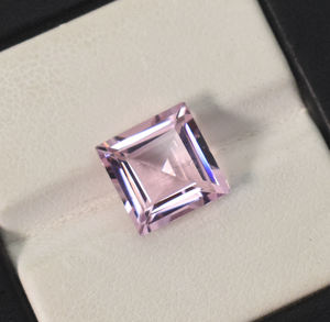 Morganite pêche carré princesse coupe 6 mm à 9 mm tailles facettes rose laboratoire pierres précieuses en vrac pour la fabrication de bijoux - Product Image 2