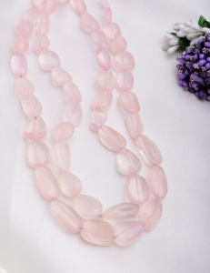 Cuarzo Rosa Natural, Piedras Sueltas Lisas, 1 Hilo, Piedra Preciosa Natural para la Elaboración de Joyería Fina - Product Image 6