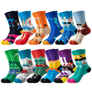 Chaussettes tube en coton écologique pour jeunes, automne-hiver, avec imprimé dessin animé, pour hommes et femmes, logo sous le pied, pour l'entraînement, vente en gros - Product Image 4