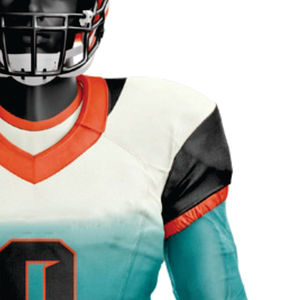 Personalizado 100% Poliéster Sublimado Uniforme de Fútbol Americano Transpirable Blanco Verde Tackle Twill Team Gear Short Jersey Frente Logo - Product Image 6