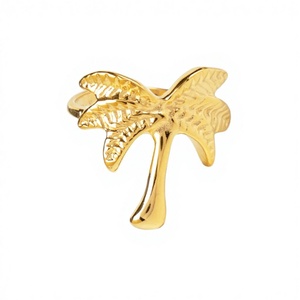 CUCOCUCA YFB R444 Adjustable Textured Wholesale Stainless Steel Summer Ring Fashionable Stylish Ring nature inspired designed - Product Image 1