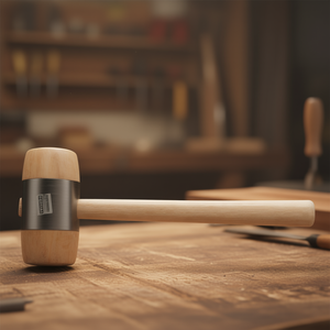 Mazo de madera de haya blanca, diámetro de la cabeza de 90 mm, 1160 g, artesanías de bambú y madera - Product Image 3